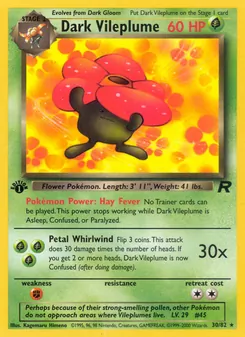 Dark Vileplume card from Team Rocket, number 30/82