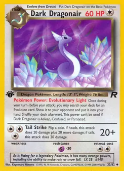 Dark Dragonair card from Team Rocket, number 33/82