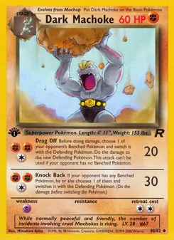 Dark Machoke card from Team Rocket, number 40/82