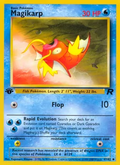 Magikarp card from Team Rocket, number 47/82
