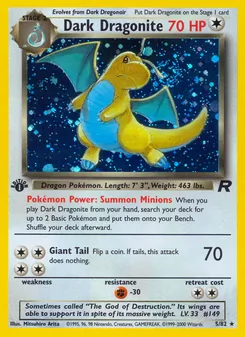 Dark Dragonite card from Team Rocket, number 5/82