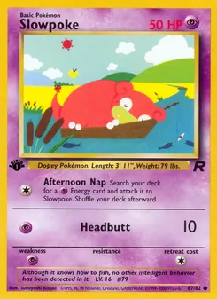 Slowpoke card from Team Rocket, number 67/82