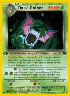 Dark Golbat card from Team Rocket, number 7/82