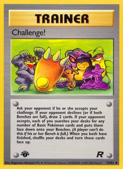 Challenge! card from Team Rocket, number 74/82