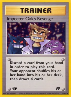 Imposter Oak's Revenge card from Team Rocket, number 76/82