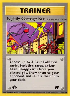 Nightly Garbage Run card from Team Rocket, number 77/82