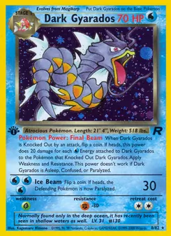 Dark Gyarados card from Team Rocket, number 8/82