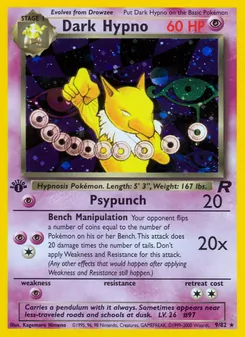 Dark Hypno card from Team Rocket, number 9/82