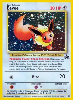 Eevee card from Wizards Black Star Promos, number 11/53