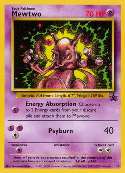 Mewtwo card from Wizards Black Star Promos, number 14/53