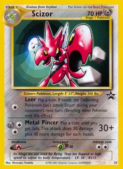 Scizor card from Wizards Black Star Promos, number 33/53