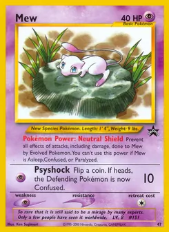 Mew card from Wizards Black Star Promos, number 47/53