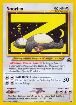 Snorlax card from Wizards Black Star Promos, number 49/53