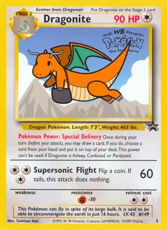 Dragonite card from Wizards Black Star Promos, number 5/53