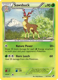Sawsbuck card from Black & White, number 14/114