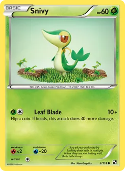 Snivy card from Black & White, number 2/114
