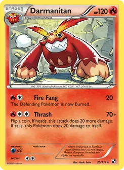 Darmanitan card from Black & White, number 25/114