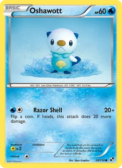 Oshawott card from Black & White, number 28/114