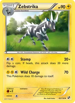 Zebstrika card from Black & White, number 42/114