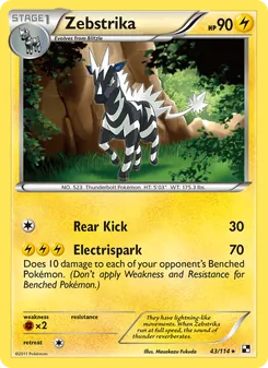 Zebstrika card from Black & White, number 43/114