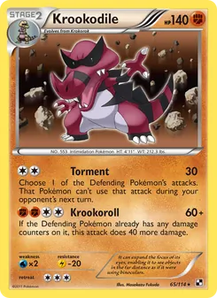 Krookodile card from Black & White, number 65/114