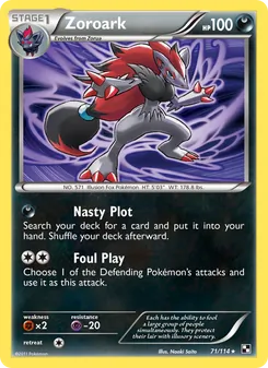 Zoroark card from Black & White, number 71/114