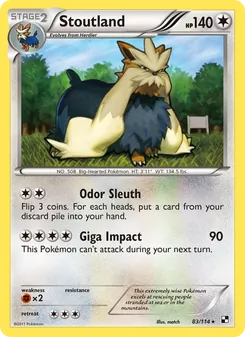 Stoutland card from Black & White, number 83/114