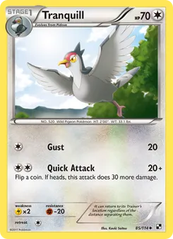 Tranquill card from Black & White, number 85/114