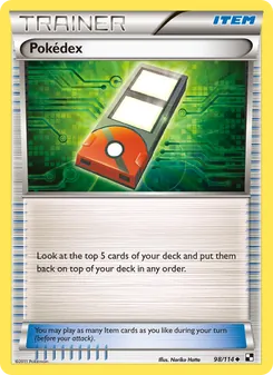 Pokédex card from Black & White, number 98/114