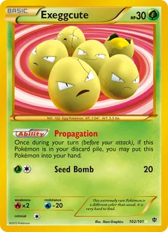Exeggcute card from Plasma Blast, number 102/101