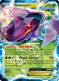 Genesect-EX card from Plasma Blast, number 11/101