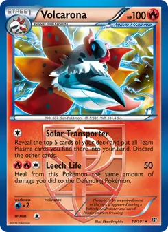 Volcarona card from Plasma Blast, number 13/101