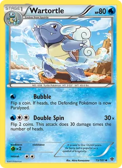 Wartortle card from Plasma Blast, number 15/101