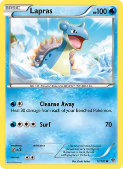 Lapras card from Plasma Blast, number 17/101
