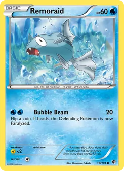 Remoraid card from Plasma Blast, number 18/101