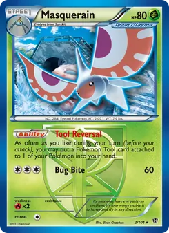 Masquerain card from Plasma Blast, number 2/101