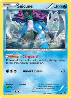 Suicune card from Plasma Blast, number 20/101