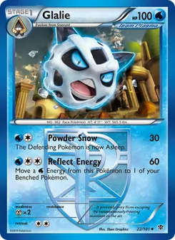 Glalie card from Plasma Blast, number 22/101
