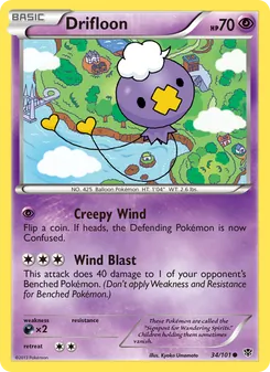 Drifloon card from Plasma Blast, number 34/101