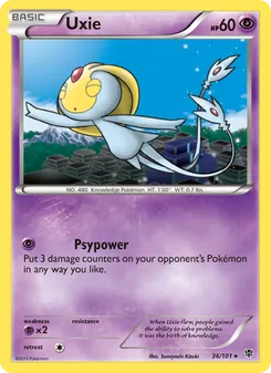 Uxie card from Plasma Blast, number 36/101