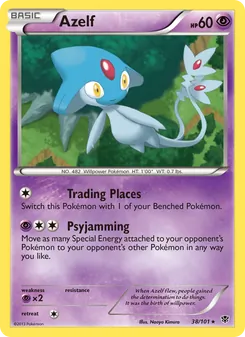 Azelf card from Plasma Blast, number 38/101