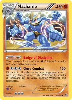 Machamp card from Plasma Blast, number 49/101