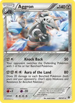 Aggron card from Plasma Blast, number 59/101