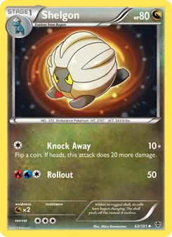 Shelgon card from Plasma Blast, number 63/101