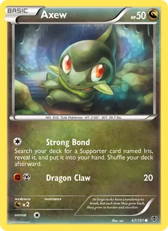 Axew card from Plasma Blast, number 67/101