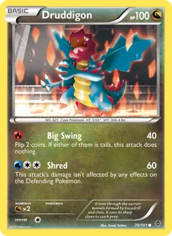 Druddigon card from Plasma Blast, number 70/101