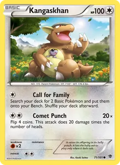Kangaskhan card from Plasma Blast, number 71/101