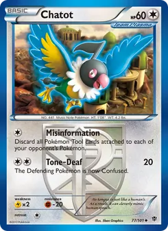 Chatot card from Plasma Blast, number 77/101