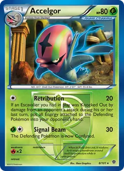 Accelgor card from Plasma Blast, number 8/101