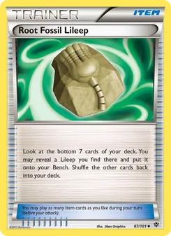 Root Fossil Lileep card from Plasma Blast, number 87/101